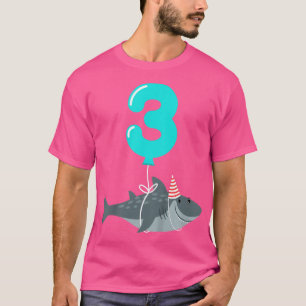 Camiseta Kids 3rd Birthday Shark Cute 3 Year Old Shark Gift