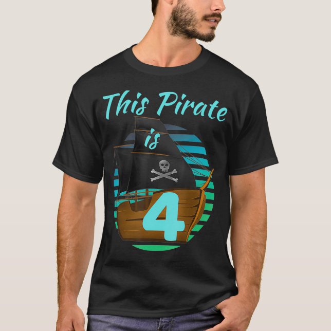 Camiseta Kids 4 Year Old Pirate Birthday Shirt Boy This Pir (Anverso)