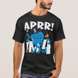Camiseta Kids 4 Years Old Birthday Cute Octopus Pirate Boy