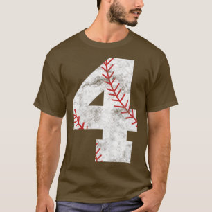 Camiseta Kids 4th Birthday Baseball Big Number Four 4 Year 