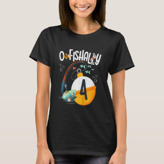 Camiseta Kids 4th Birthday Fishing Theme For Boys And Girls