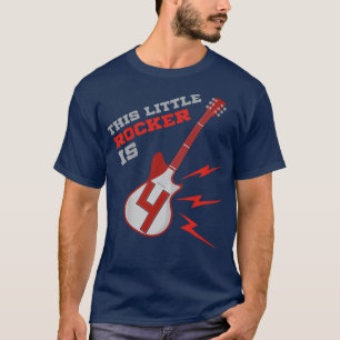 Camiseta Kids 4th Birthday Girls Guitar  Rock Music 4 Year 