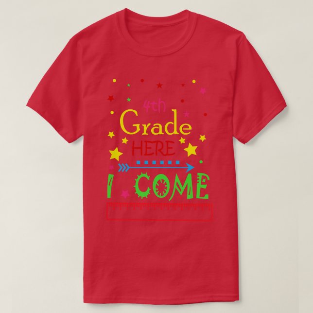 Camiseta Kids 4th grade here i come T  (Diseño del anverso)