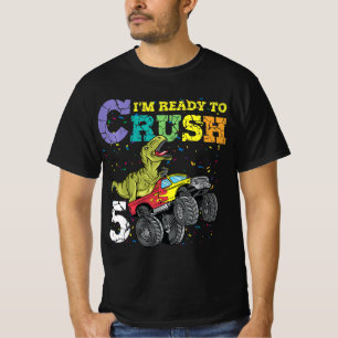 Camiseta Kids 5 Years Old 5th Birthday Dinosaur Trex boy g