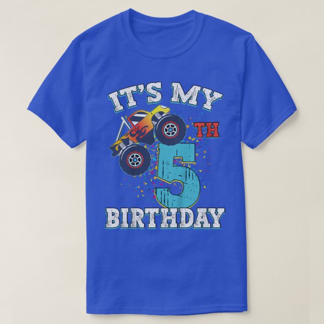 Camiseta Kids 5 Years Old Boy Girl It's My 5th Birthday Mon (Diseño del anverso)