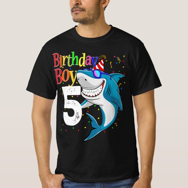 Camiseta Kids 5th Birthday Boy Shark  Jaw-Some Five  Boys  (Anverso)