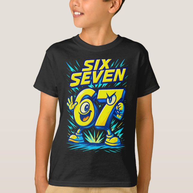 Camiseta Kids 67 Six Seven Italian Brainrot 6 7 Funny Meme  (Anverso)