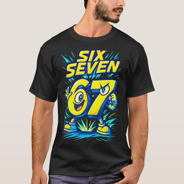 Camiseta Kids 67 Six Seven Italian Brainrot 6 7 Funny Meme  (Anverso)