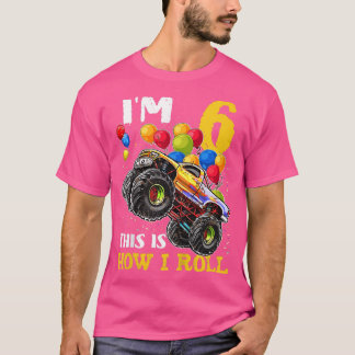 Camiseta Kids 6 Year Old Birthday 6th Birthday Boy Monster