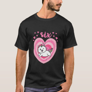 Camiseta Kids 6 Year Old Cute Cat Caticorn Birthday Girl 6H
