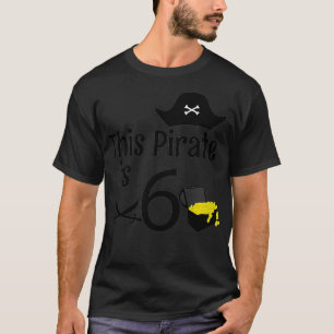 Camiseta Kids 6 Year Old Pirate Birthday Party 6th Birthday