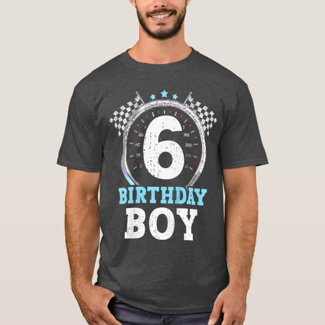 Camiseta Kids 6th Birthday Boy 6 Sixth Race Birthday Racing (Anverso)
