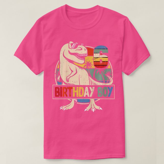 Camiseta Kids 6th Birthday Boy Dino  Rex Dinosaur Boys Matc (Diseño del anverso)