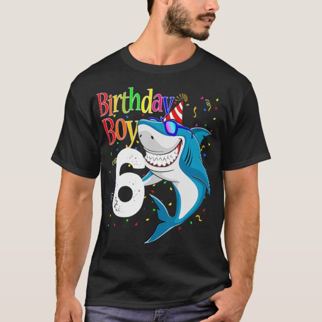 Camiseta Kids 6th Birthday Boy Shark s JawSome Six  Boys  (Anverso)