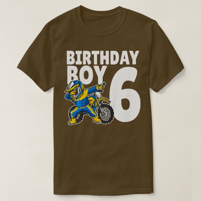 Camiseta Kids 6th Birthday Dabbing Motocross Bike Boy  6 Ye (Diseño del anverso)