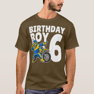 Camiseta Kids 6th Birthday Dabbing Motocross Bike Boy  6 Ye