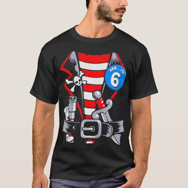 Camiseta Kids 6th Birthday Pirate   Boys Arr Im 6 Party Gif (Anverso)