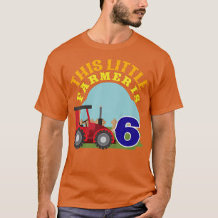 Camiseta Kids 6th Birthday This Little Farmer Is 6 Farm Tra
