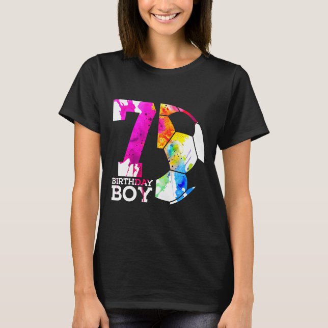 Camiseta Kids 7 Birthday Boy Soccer 7th Birthday  (Anverso)