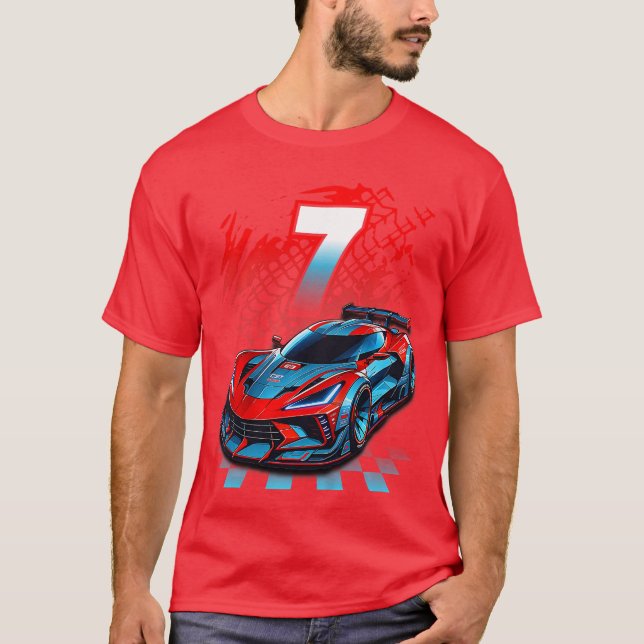Camiseta Kids 7 Year Old Race 7th Birthday Party Racing Rac (Anverso)