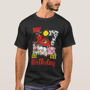 Camiseta Kids 7th Birthday Crew 7 Years Old Farm Animals Bi