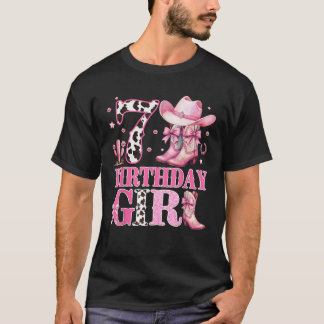 Camiseta Kids 7th Birthday Girl Rodeo Western Cowgirl Birth