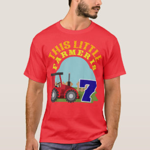 Camiseta Kids 7th Birthday This Little Farmer Is 7 Farm Tra