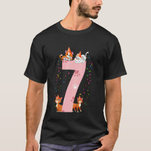 Camiseta Kids 7th Cat Birthday Celebrant 7 Year Old Kitten