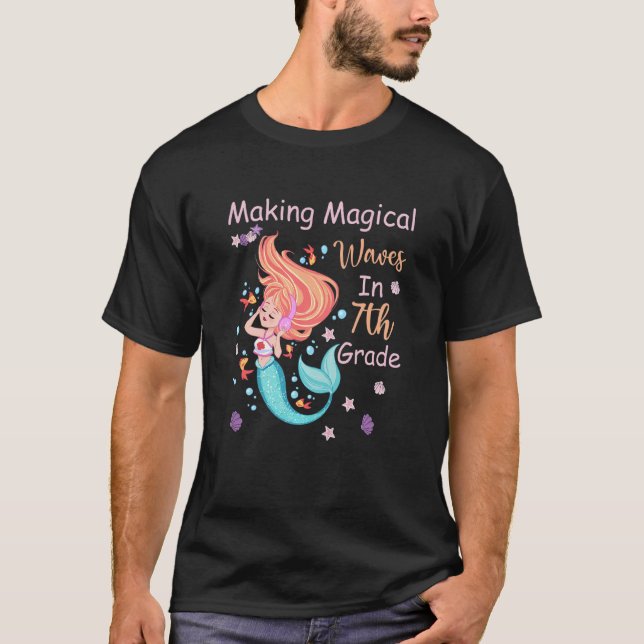 Camiseta Kids 7th Grade Mermaid Making Magical Waves Kids G (Anverso)