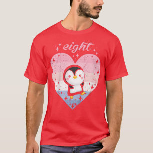 Camiseta Kids 8 Year Old Cute Penguin Birthday Girl 8th Bda