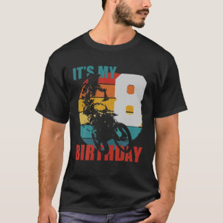 Camiseta Kids 8 Years Old Kid - Birthday Boy - Dirt Bike -