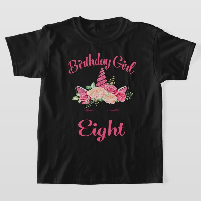 Camiseta Kids 8th Birthday Girl Unicorn Shirt eightth Birth (Distribución)