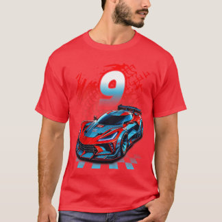 Camiseta Kids 9 Year Old Race 9th Birthday Party Racing Rac