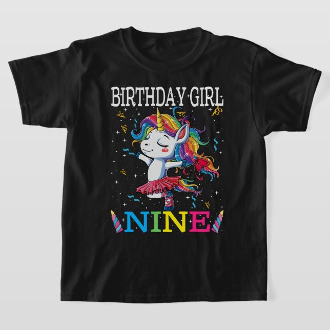 Camiseta Kids 9th Birthday Unicorn Outfit, 9th Birthday Gir (Distribución)