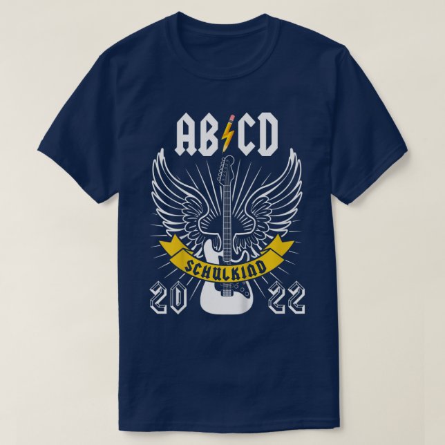 Camiseta Kids ABCD Rocker Music Guitar School Child 2022 Bo (Diseño del anverso)