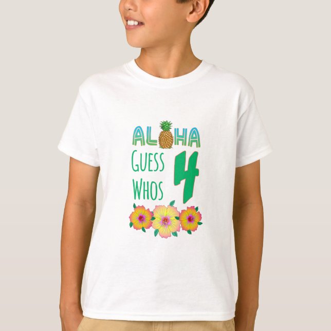 Camiseta Kids Aloha Tropical Luau de 4 años (Anverso)