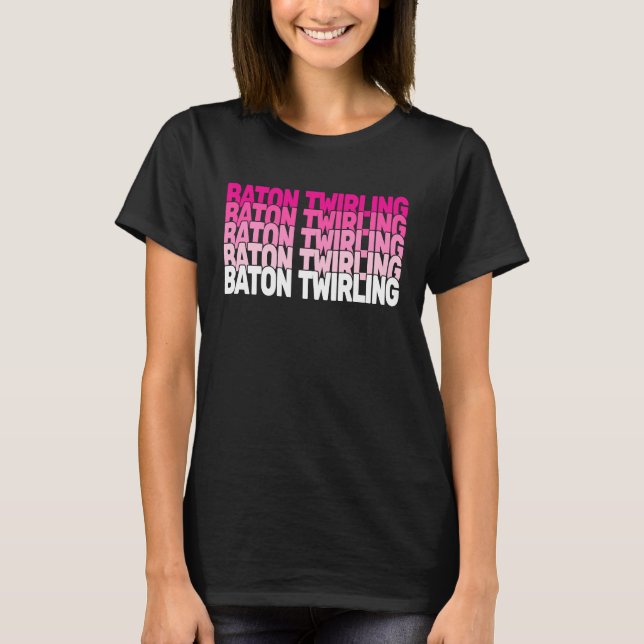 Camiseta Kids and Women retro baton twirler y Baton Twirl (Anverso)