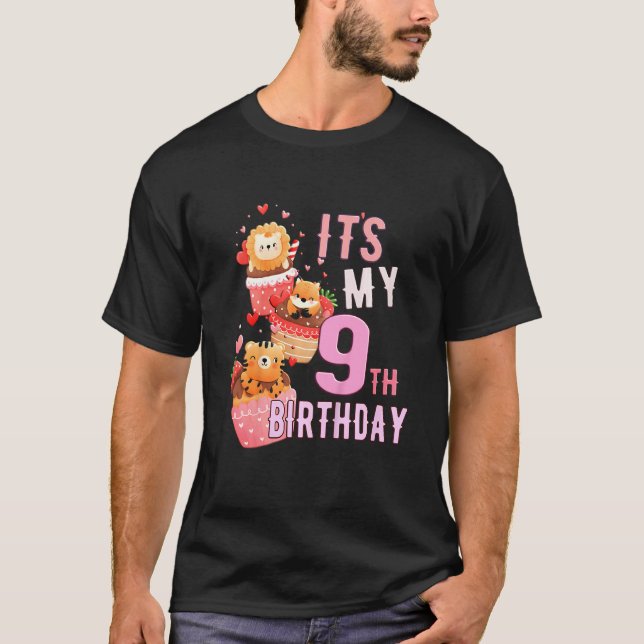 Camiseta Kids Animal Cupakes Is My 9day Chica 9 Ye (Anverso)