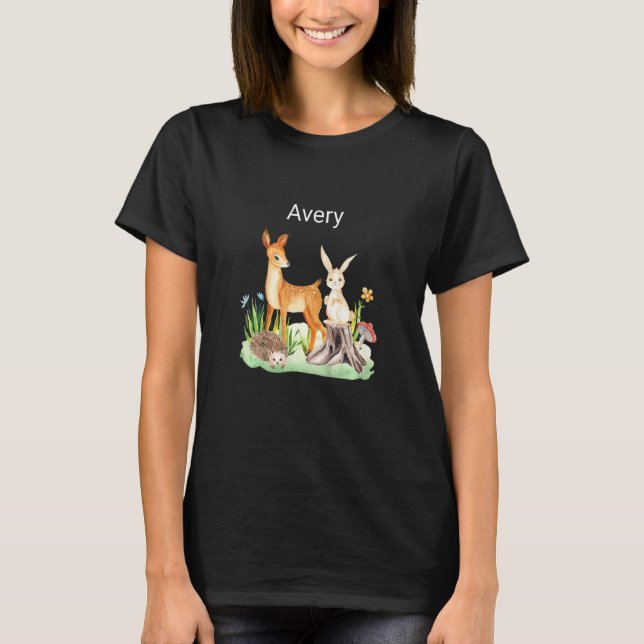 Camiseta Kids Animal deer rabbit hedgehog Avery (Anverso)
