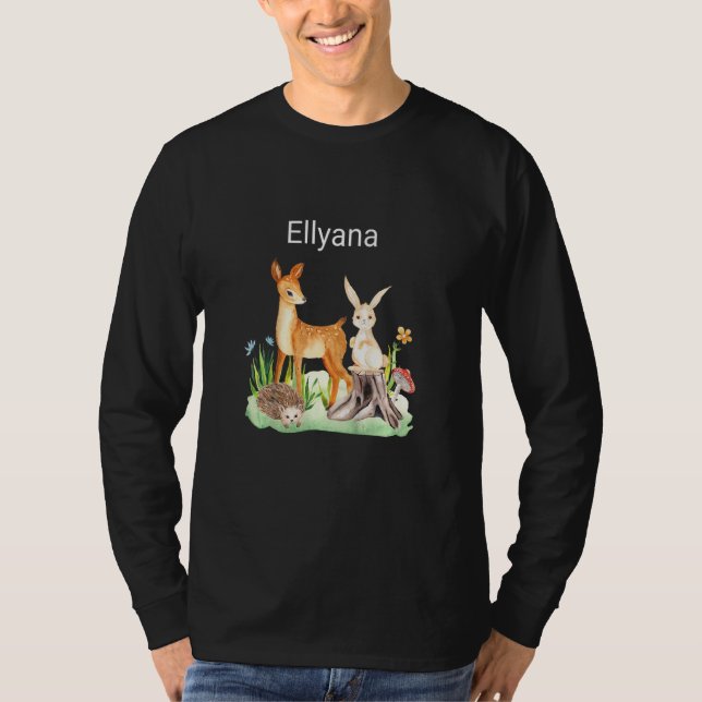 Camiseta Kids Animal deer rabbit hedgehog Ellyana (Anverso)