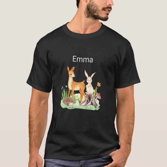 Camiseta Kids Animal deer rabbit hedgehog Emma (Anverso)