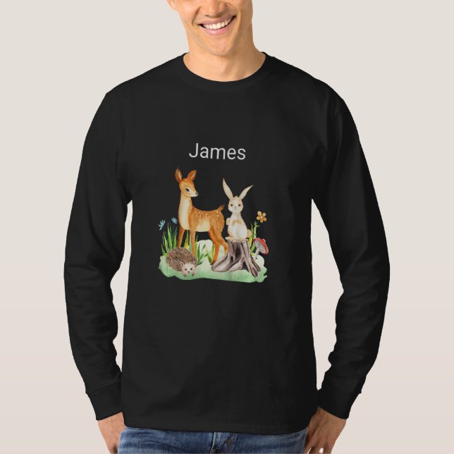 Camiseta Kids Animal deer rabbit hedgehog James (Anverso)