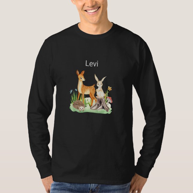 Camiseta Kids Animal deer rabbit hedgehog Levi Premium (Anverso)