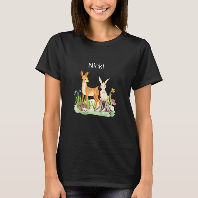 Camiseta Kids Animal deer rabbit hedgehog Nicki (Anverso)