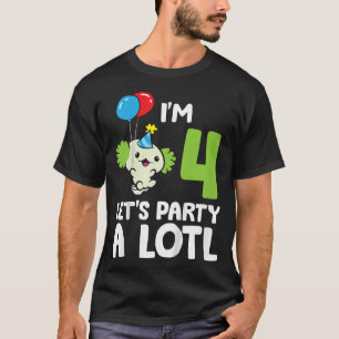 Camiseta Kids Aolotl 4th Birthday Aolotl I'm 4 Lets Party A