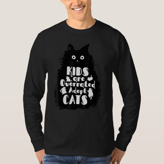 Camiseta Kids Are Overrated Adopt A Cat Hand Drawn Cats & C (Anverso)