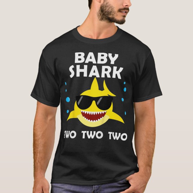 Camiseta Kids Baby Shark Two 2nd Birthday Party Matching Gi (Anverso)