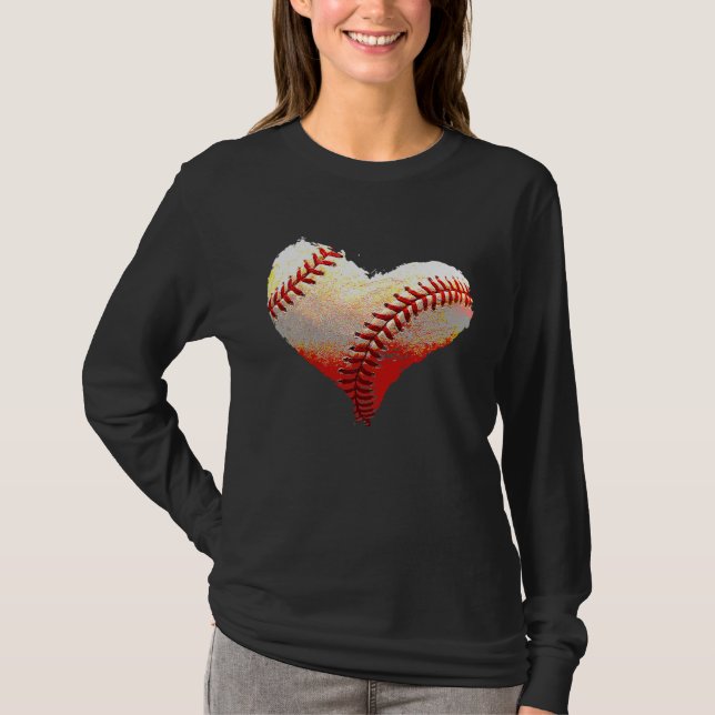 Camiseta Kids Baseball Heart Valentines Day Sports  Player (Anverso)