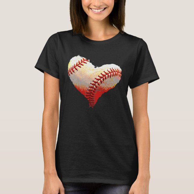 Camiseta Kids Baseball Heart Valentines Day Sports  Player (Anverso)