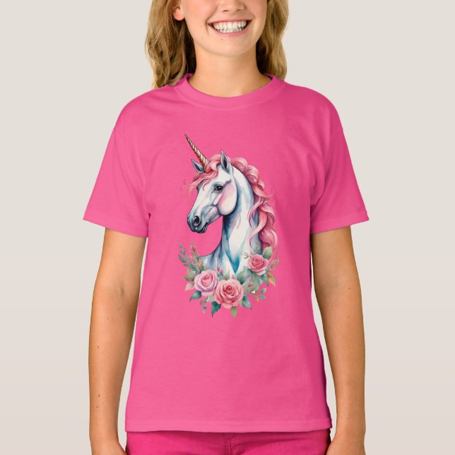 Camiseta Kids Basic T-Shirt pinkunicorn (Anverso)